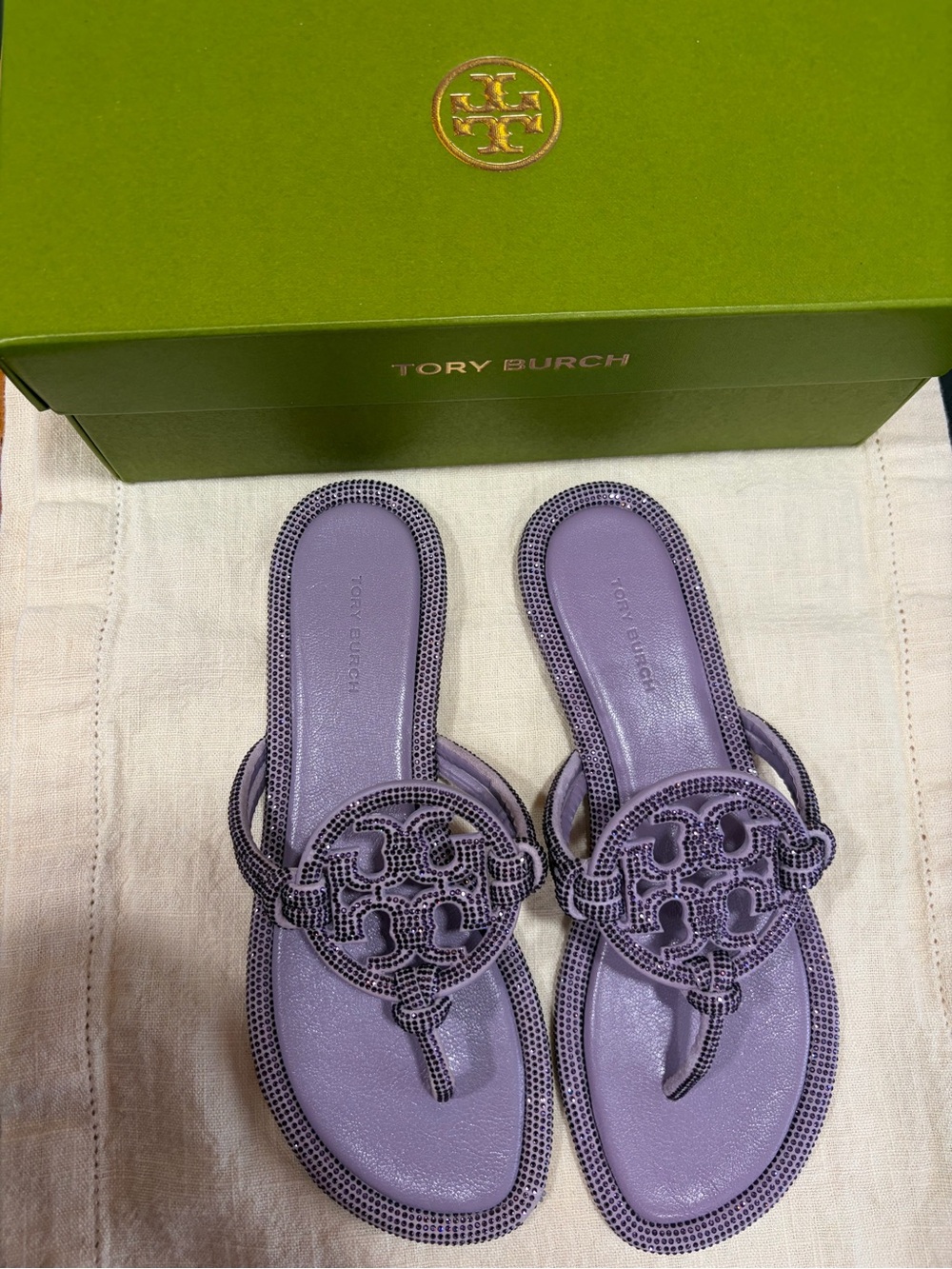 NWT Tory Burch Lavender Miller Thong Sandal Sz 7